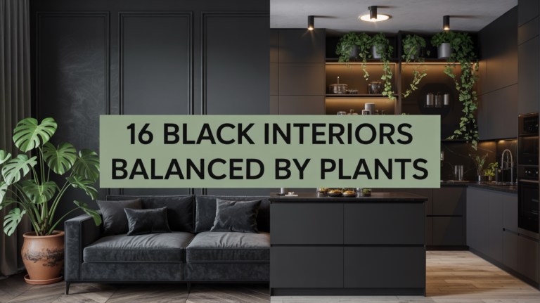16 Black Interior Spaces Balanced by Indoor Plants